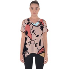 Retrocouplekissing Cut Out Side Drop Tee by vintage2030