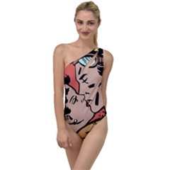 Retrocouplekissing To One Side Swimsuit by vintage2030