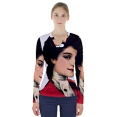 Lady 1032898 1920 V-neck Long Sleeve Top by vintage2030