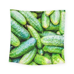 Pile Of Green Cucumbers Square Tapestry (small) by FunnyCow