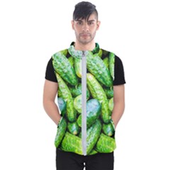 Pile Of Green Cucumbers Men s Puffer Vest by FunnyCow