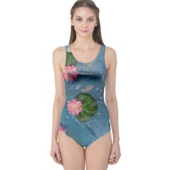 Water Lillies One Piece Swimsuit by lwdstudio