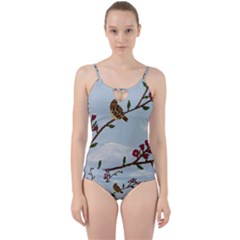 Robin On Plumb Tree Cut Out Top Tankini Set by lwdstudio