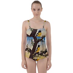 Oriole Twist Front Tankini Set by lwdstudio