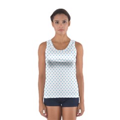 Mini Oktoberfest Bavarian Blue Polkadots On White Sport Tank Top  by PodArtist