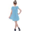 Oktoberfest Bavarian Blue and White Large Gingham Check Kids  Tie Up Tunic Dress View2