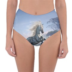 Wonderful Wild Fantasy Horse On The Beach Reversible High-waist Bikini Bottoms by FantasyWorld7