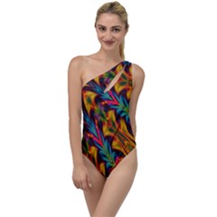 Background Abstract Texture To One Side Swimsuit by Sapixe