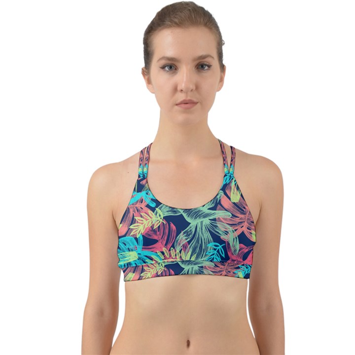 Leaves Tropical Picture Plant Back Web Sports Bra