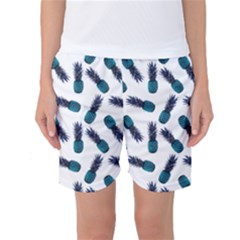 Pinapples Blue Women s Basketball Shorts by snowwhitegirl