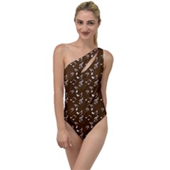 Brown Music To One Side Swimsuit by snowwhitegirl