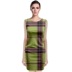 Avocado Green Plaid Classic Sleeveless Midi Dress by snowwhitegirl