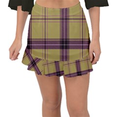 Beige Purple Plaid Fishtail Mini Chiffon Skirt by snowwhitegirl