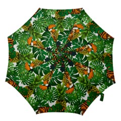 Tropical Pelican Tiger Jungle Hook Handle Umbrellas (medium) by snowwhitegirl