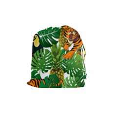 Tropical Pelican Tiger Jungle Drawstring Pouch (medium) by snowwhitegirl