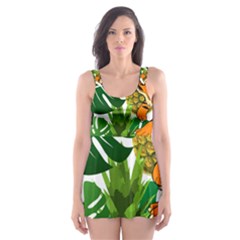 Tropical Pelican Tiger Jungle Skater Dress Swimsuit by snowwhitegirl