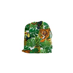 Tropical Pelican Tiger Jungle Drawstring Pouch (xs) by snowwhitegirl