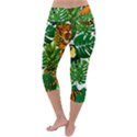 Tropical Pelican Tiger Jungle Lightweight Velour Capri Yoga Leggings View4