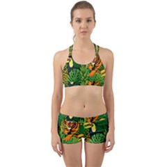 Tropical Pelican Tiger Jungle Black Back Web Gym Set by snowwhitegirl