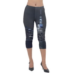 New York Skyline New York City Lightweight Velour Capri Leggings  by Nexatart