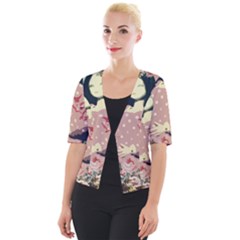 Rose Floral Doll Cropped Button Cardigan by snowwhitegirl