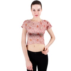 Pink Crochet Crew Neck Crop Top by snowwhitegirl