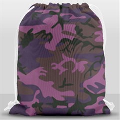 Camouflage Violet Drawstring Bag (large) by snowwhitegirl