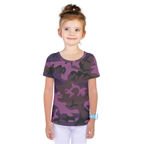 Camouflage Violet Kids  One Piece Tee by snowwhitegirl