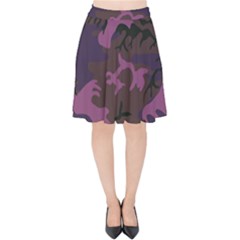 Camouflage Violet Velvet High Waist Skirt by snowwhitegirl