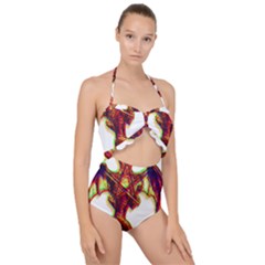 Demon Scallop Top Cut Out Swimsuit by ShamanSociety