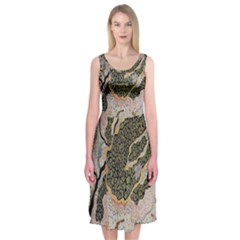 Lizard Volcano Midi Sleeveless Dress by chellerayartisans