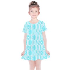 Aqua Blue Colored Waikiki Surfboards  Kids  Simple Cotton Dress by PodArtist