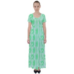 Bright Lime Green Colored Waikiki Surfboards  High Waist Short Sleeve Maxi Dress by PodArtist