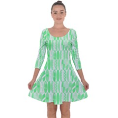 Bright Lime Green Colored Waikiki Surfboards  Quarter Sleeve Skater Dress by PodArtist