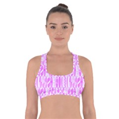 Bright Pink Colored Waikiki Surfboards  Cross Back Sports Bra by PodArtist