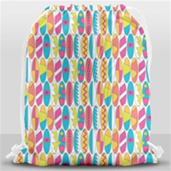 Rainbow Colored Waikiki Surfboards  Drawstring Bag (large) by PodArtist