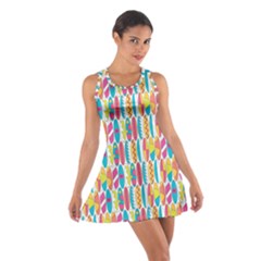 Rainbow Colored Waikiki Surfboards  Cotton Racerback Dress by PodArtist