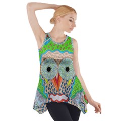 Cosmic Owl Side Drop Tank Tunic by chellerayartisans