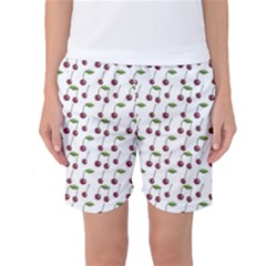 Musical Cherries Pattern Women s Basketball Shorts by emilyzragz