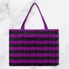 Zombie Purple And Black Halloween Nightmare Stripes  Medium Tote Bag by PodArtist