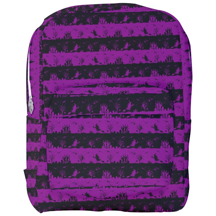 Zombie Purple and Black Halloween Nightmare Stripes  Full Print Backpack