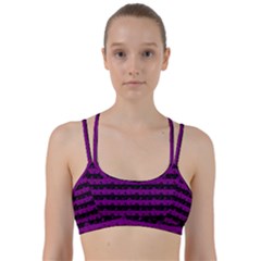 Zombie Purple And Black Halloween Nightmare Stripes  Line Them Up Sports Bra by PodArtist