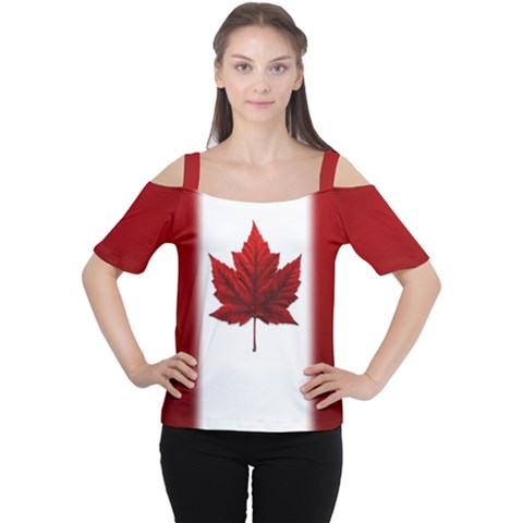 Canada Flag Shirts Cutout Shoulder Tee by CanadaSouvenirs