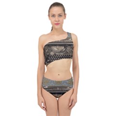 Typewriter Spliced Up Two Piece Swimsuit by vintage2030