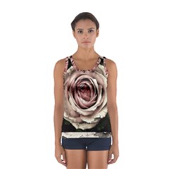 Vintage Rose Sport Tank Top  by vintage2030