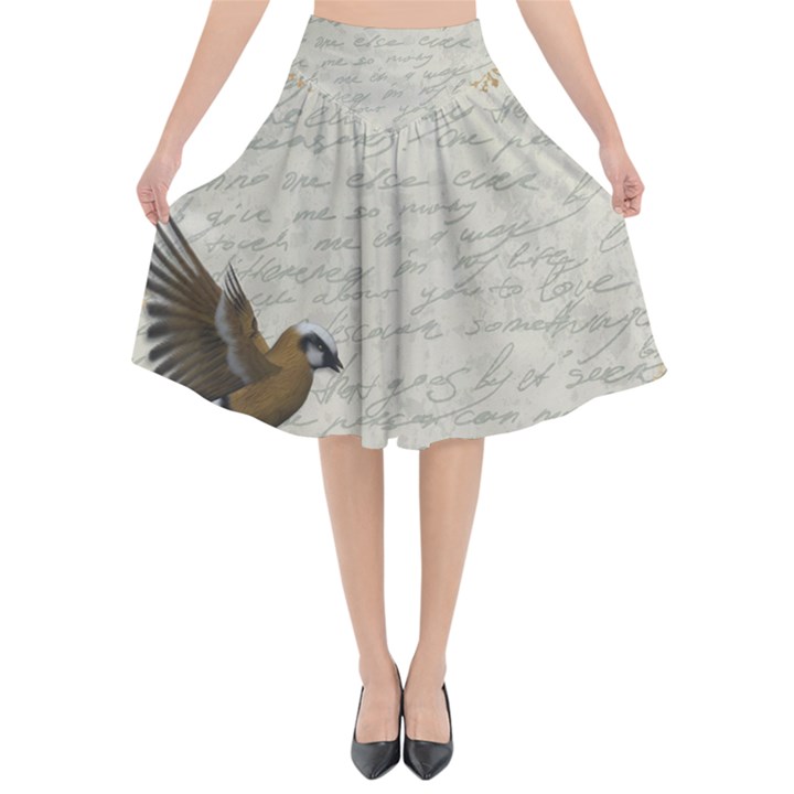 Tag Bird Flared Midi Skirt