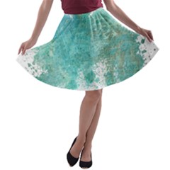 Splash Teal A-line Skater Skirt by vintage2030