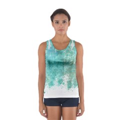 Splash Teal Sport Tank Top  by vintage2030