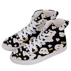 Cute Kawaii Popcorn Pattern Women s Hi-top Skate Sneakers by Valentinaart