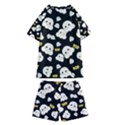 Cute Kawaii Popcorn pattern Kids  Swim Tee and Shorts Set View2